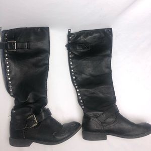 Black Faux Leather Boots